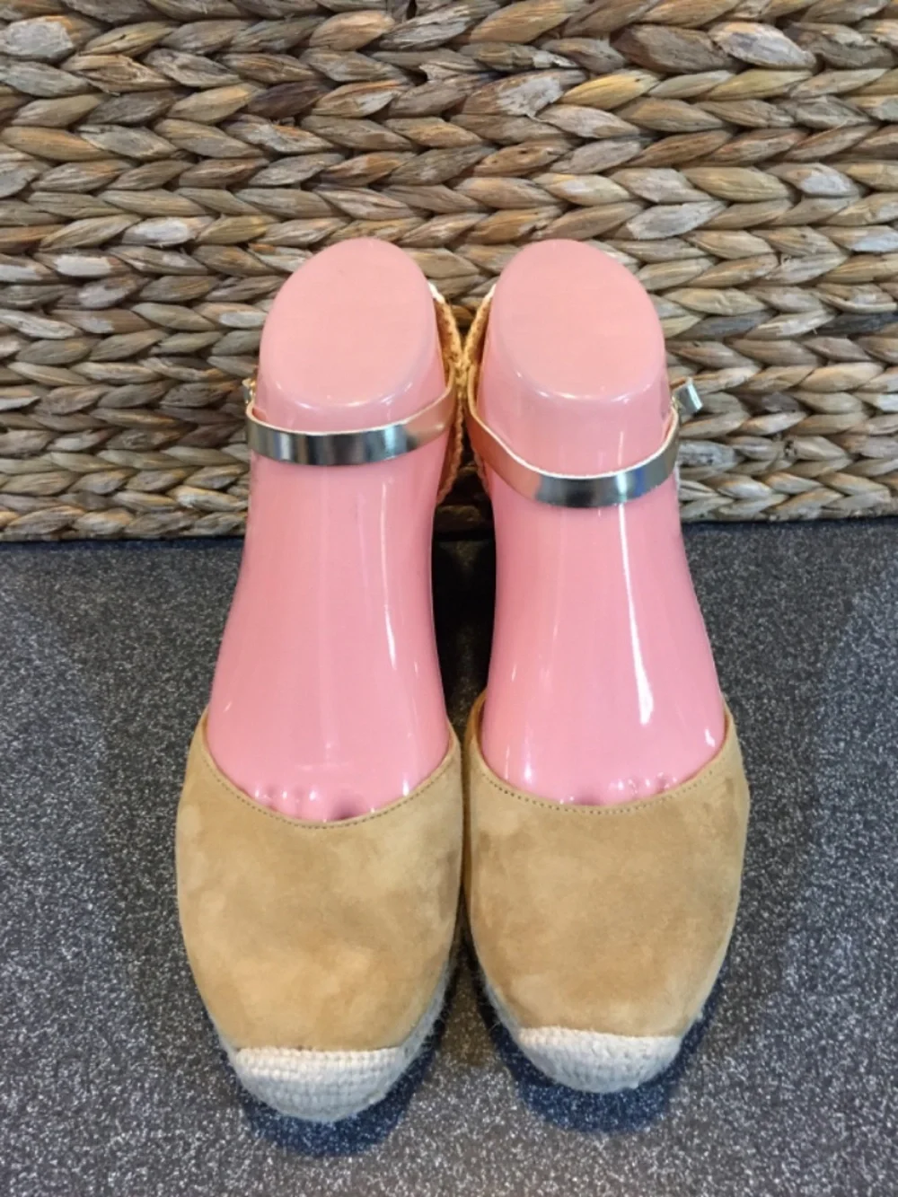 Kanna Two-Tone Tan Espadrille Wedge Sandals